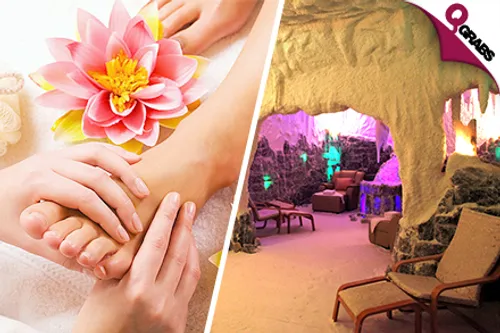 For QR108, Enjoy a Revitalising Salt Therapy Session with Sauna & Jacuzzi Time and a Foot Massage! (QR360 Value)